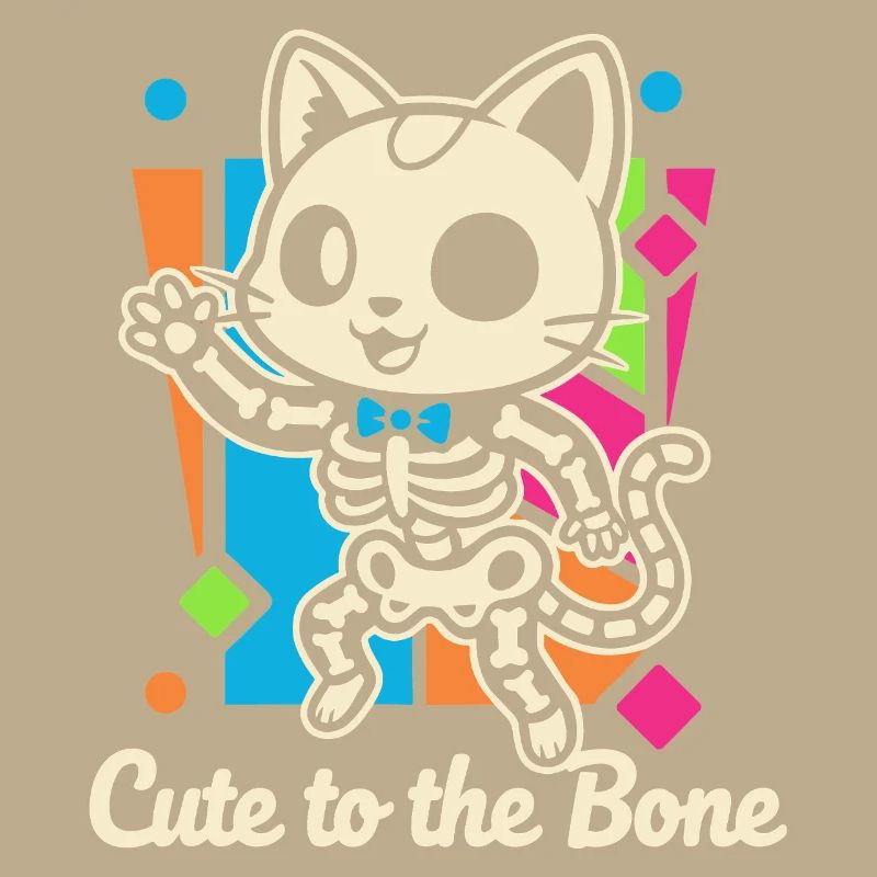 Motif squelette de chat Ronronnement