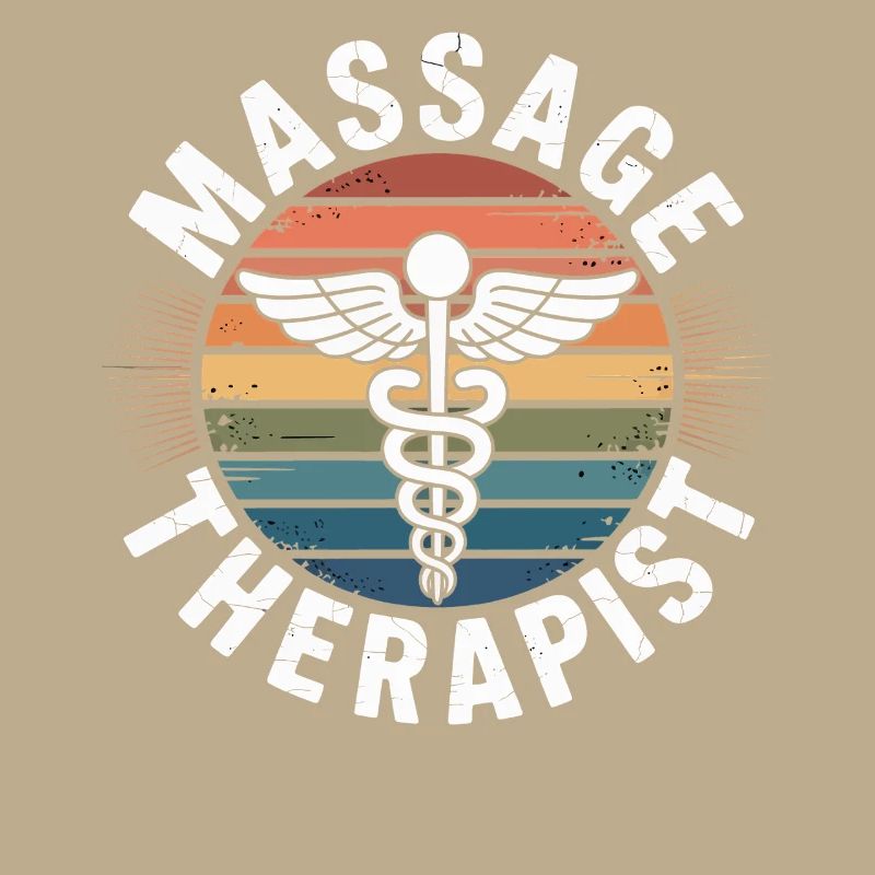 Retro Rainbow Massage Logo