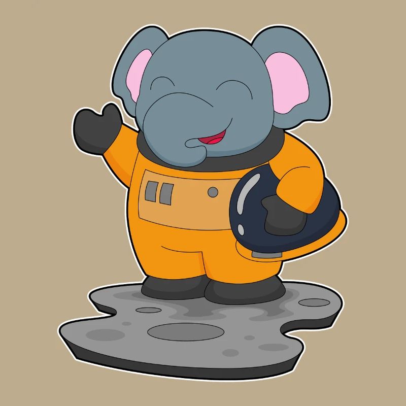 Astronaute éléphant spatial