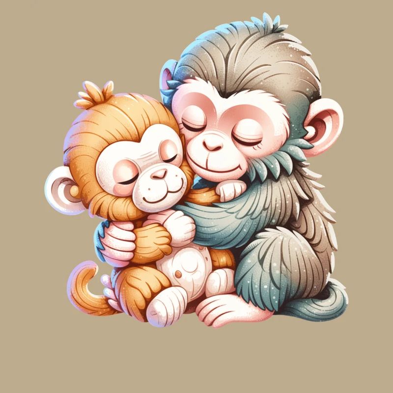 Hugging Monkey Duo