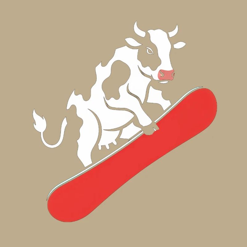 Vache sur skateboard