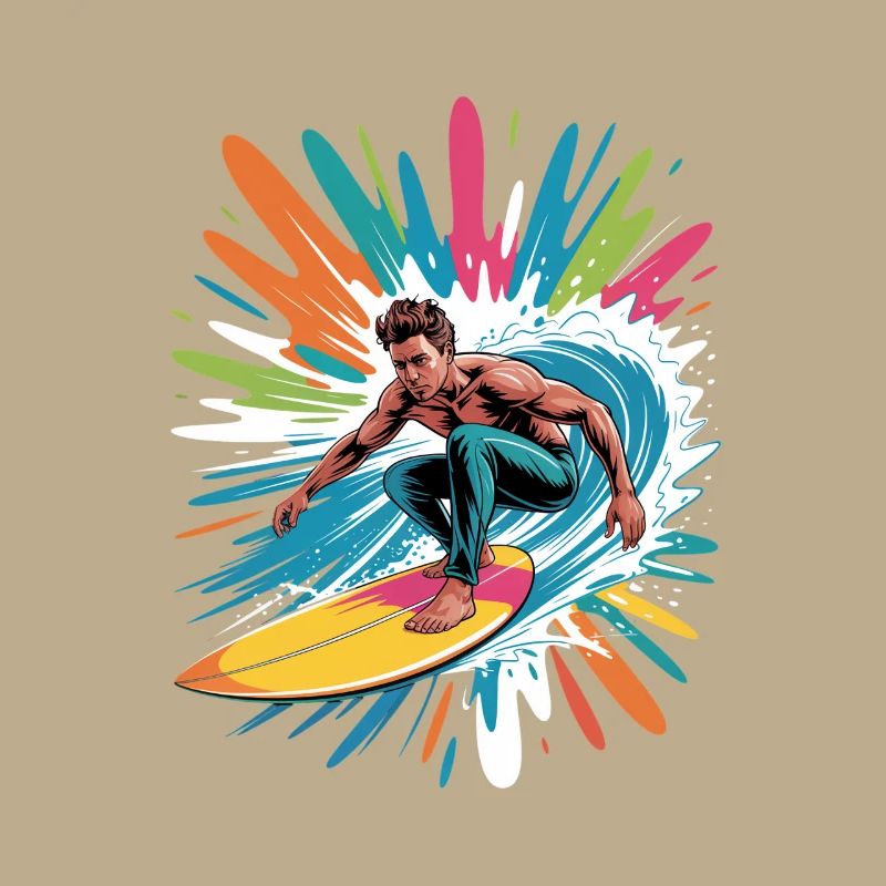 Bunter Surfer Wasserfarben Spritzer Graffiti