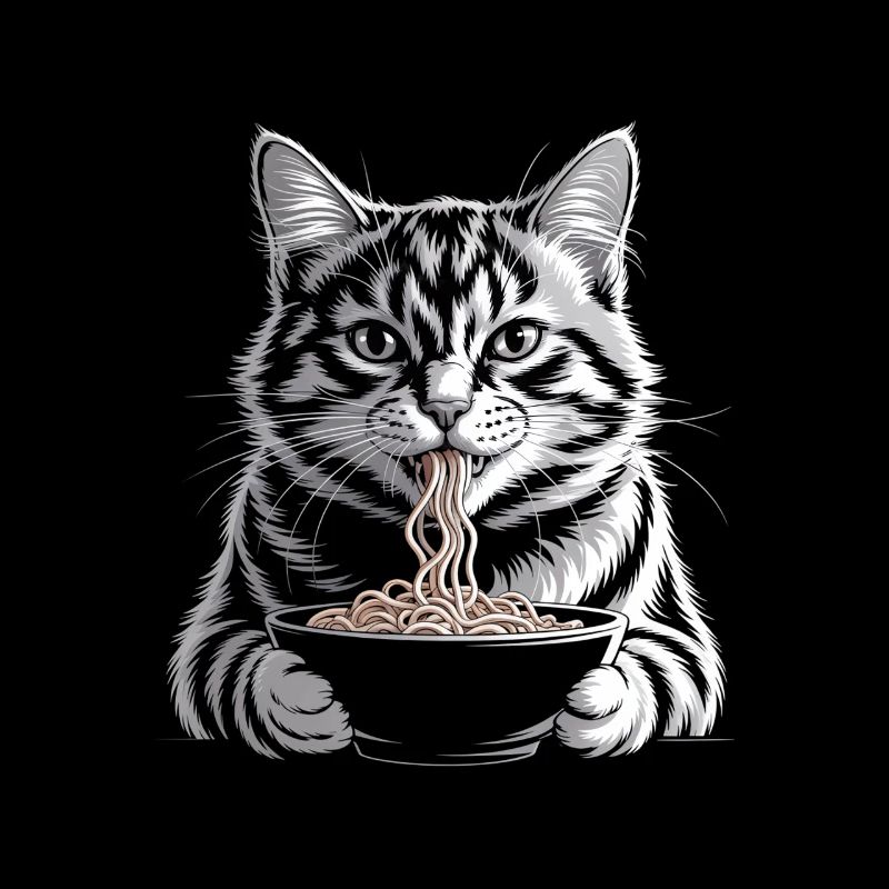 Cat Eats Ramen
