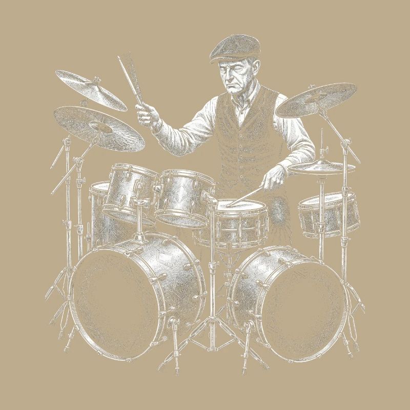 Calvin Coolidge plays drums
