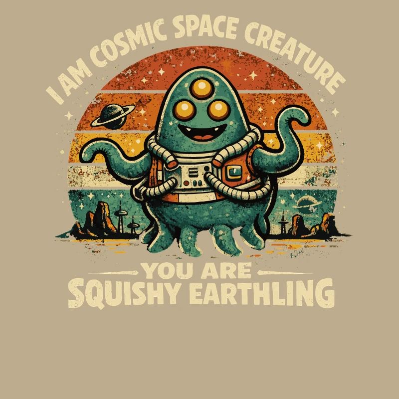 Cosmic Space Creature Alien Retro Design