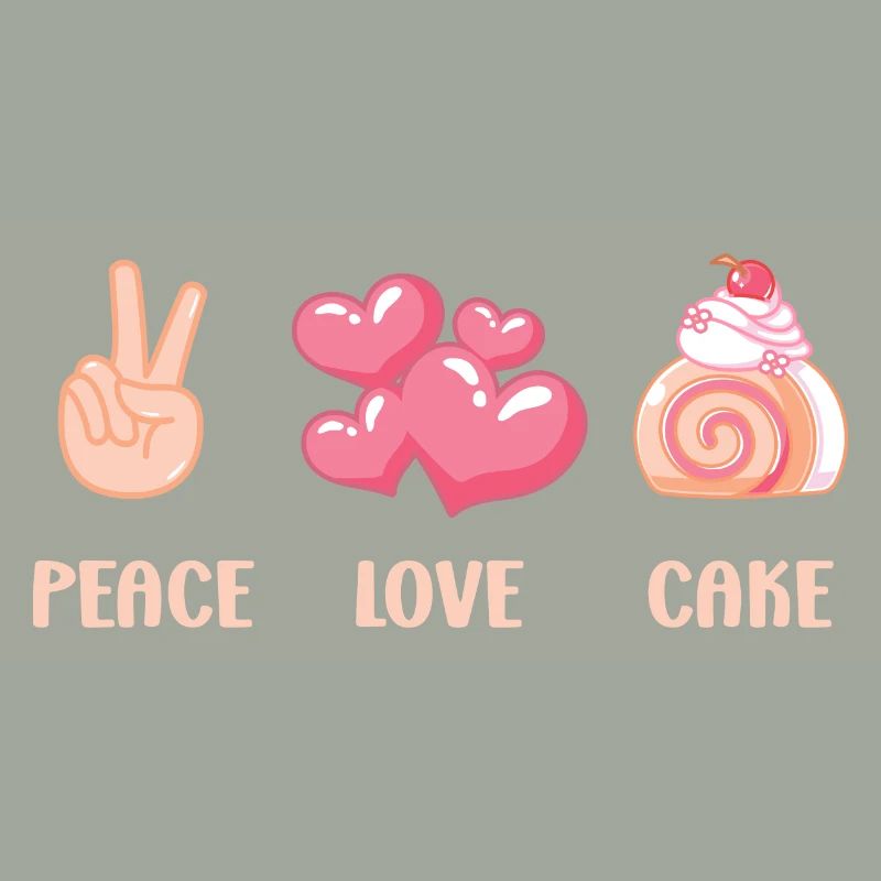 Cake Baker peace Love Cake Gift Idea