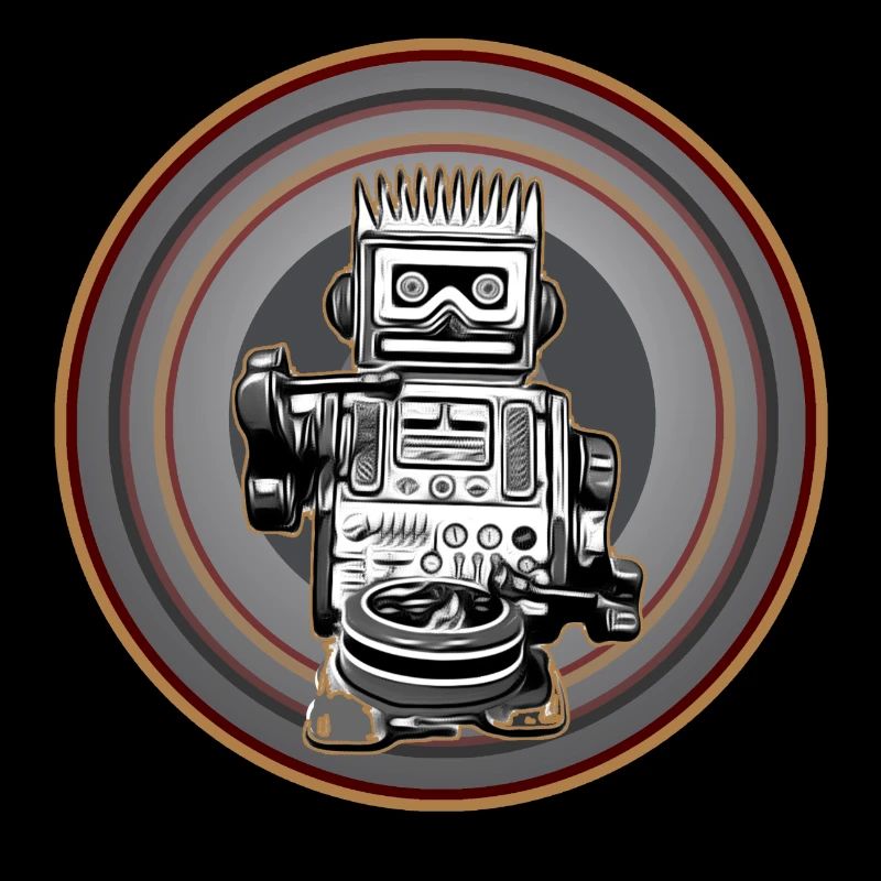 Gamer Arcade Sci-Fi T-Shirt with Robot Gift