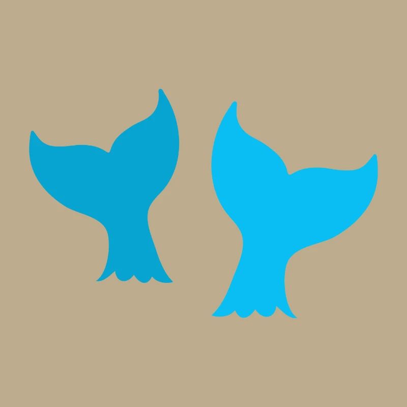 zwei Wal Delfin oder Meerjungfrau Schwänze