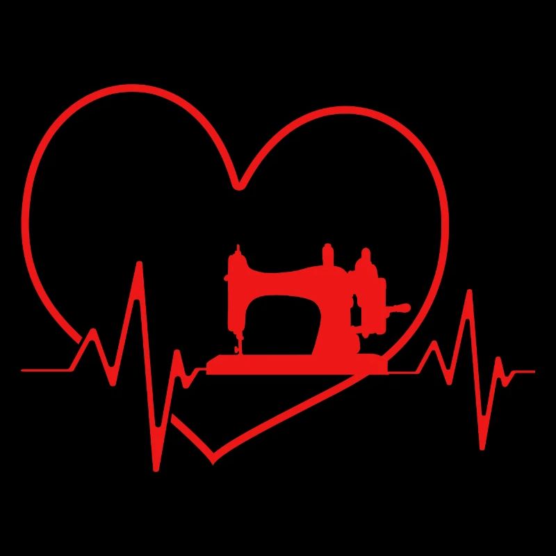 Sewing Machine Seamstress Heartbeat