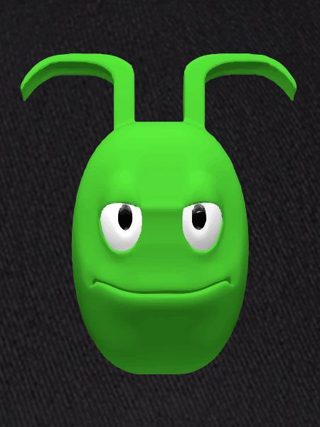 Cheerful green alien with antennas