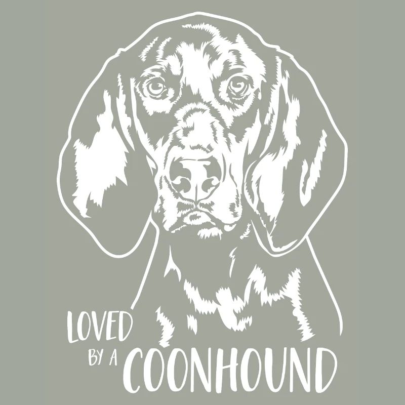 Aimé par un Coonhound noir et feu chassant Wilsigns