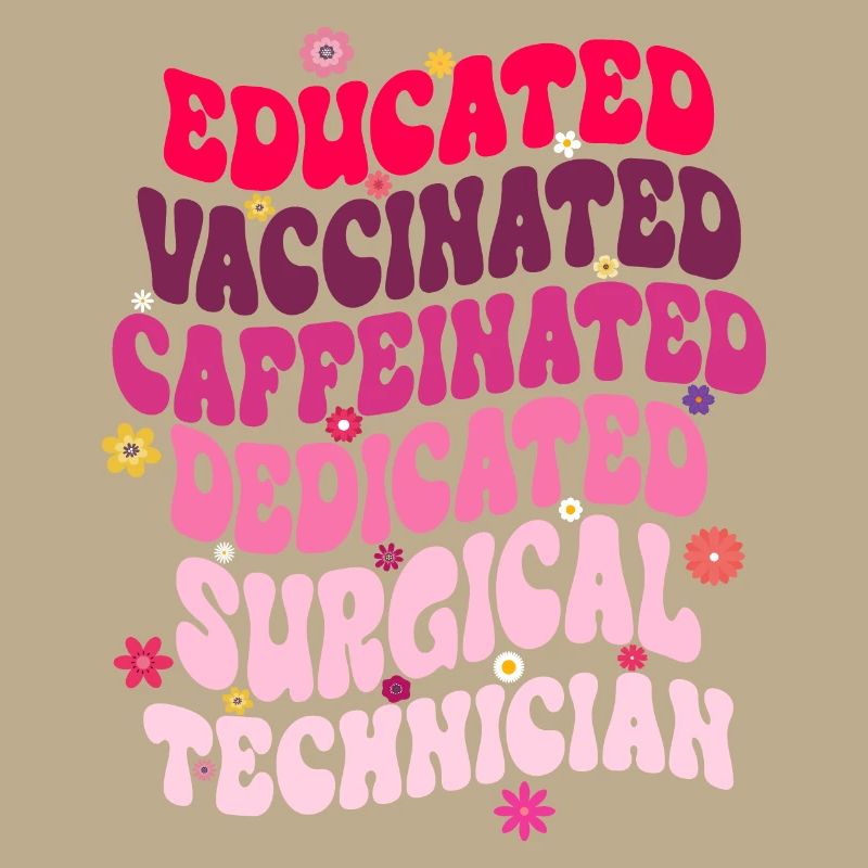 Educated Vaccinated Caffeinated Dedicated Surgical