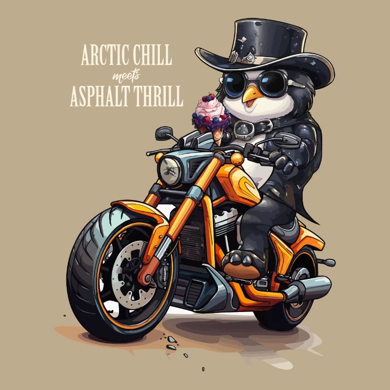 Pinguin Motorrad Eiswaffel