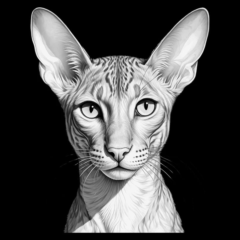 Funny oriental shorthair cat