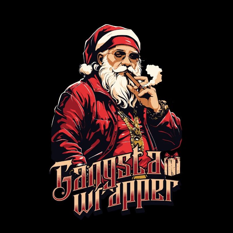 Gangsta Wrapper Pull de Noël glacière père Noël