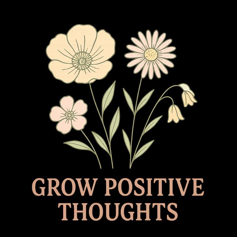 Penser positivement motif de fleur