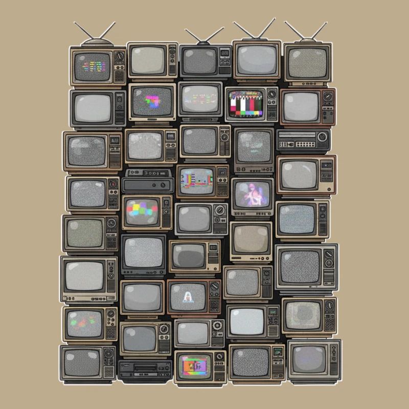 Retro Fernseh-Stack Collage