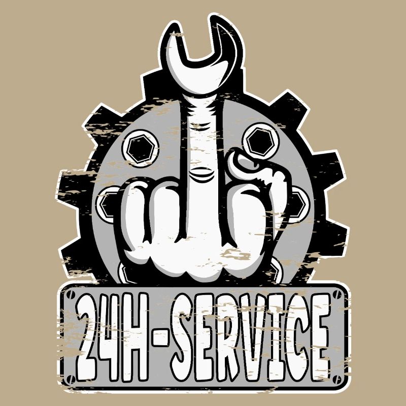 Mittelfinger Stinkerfinger 24h Service Design Grau