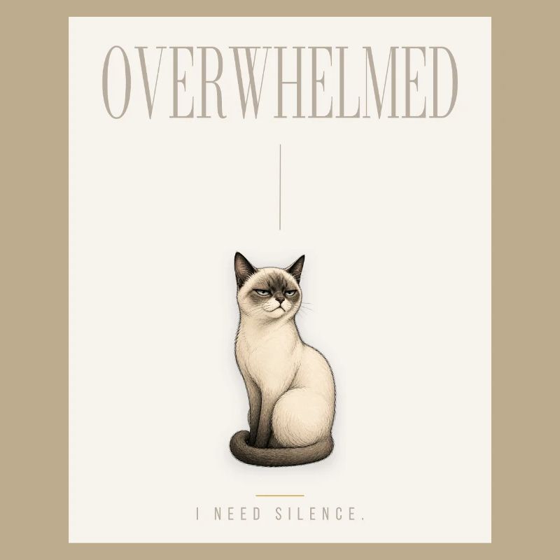 DÉPASSÉE. Noble Cat Introverti Conception du Mème