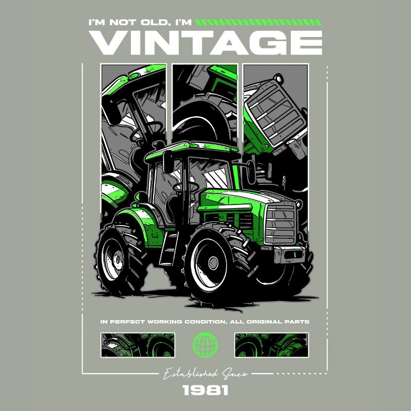 Oldtimer Traktor Bauer Geburtstag Jahrgang 1981