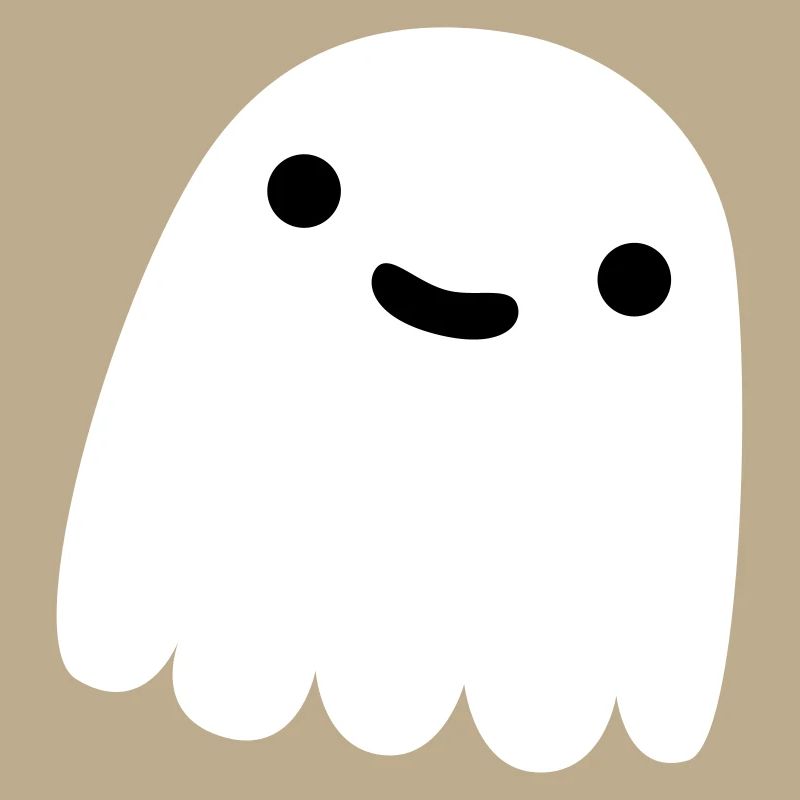 fantôme en blanc souriant