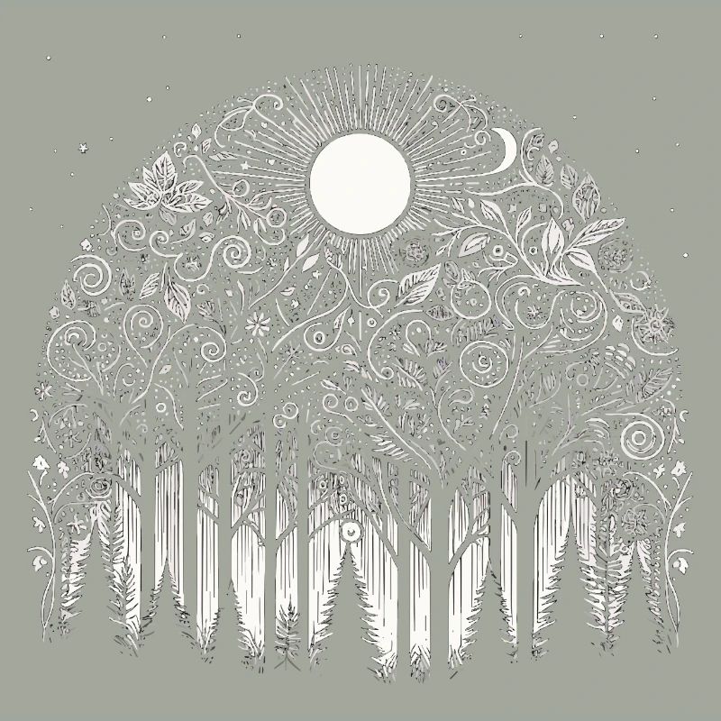 Intricate Forest Pattern Forest Silhouette