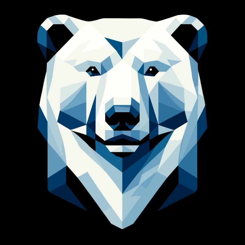 Abstract Geometric Polar Bear - Color Design