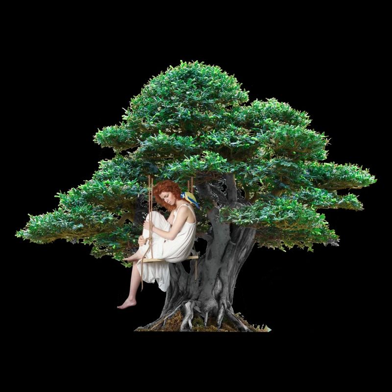 Fille arbre nature sensuel swing sentiments