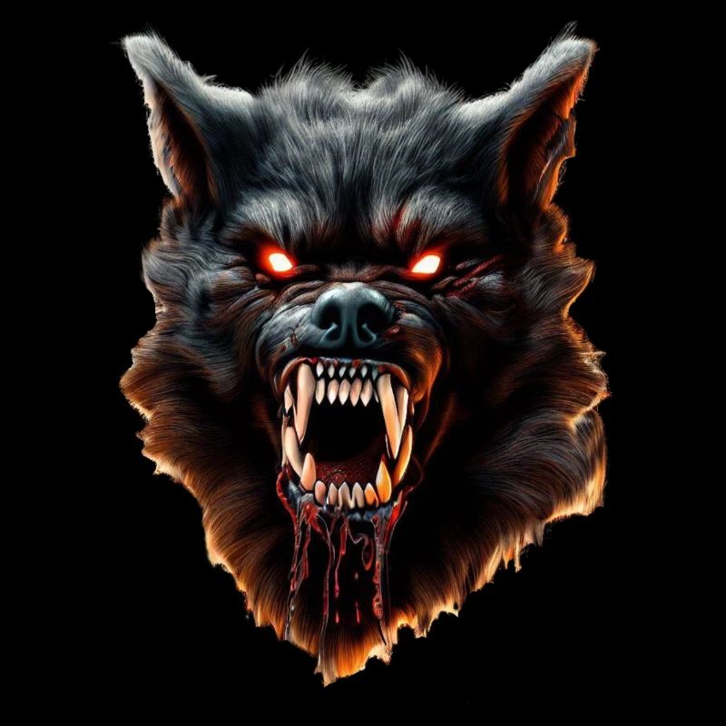 Wolf Dämon Angst Makaber Gruseliger Albtraum