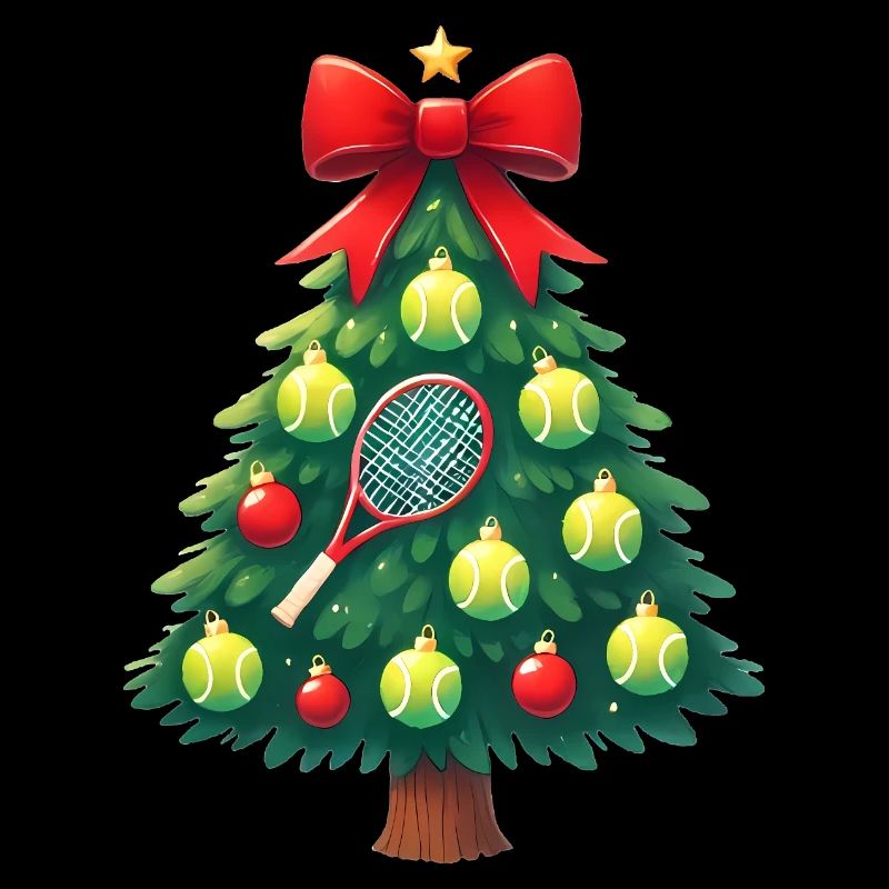 Festive Tennis Christmas Tree Design