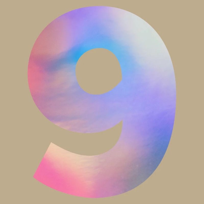 Numéro 9 coloré