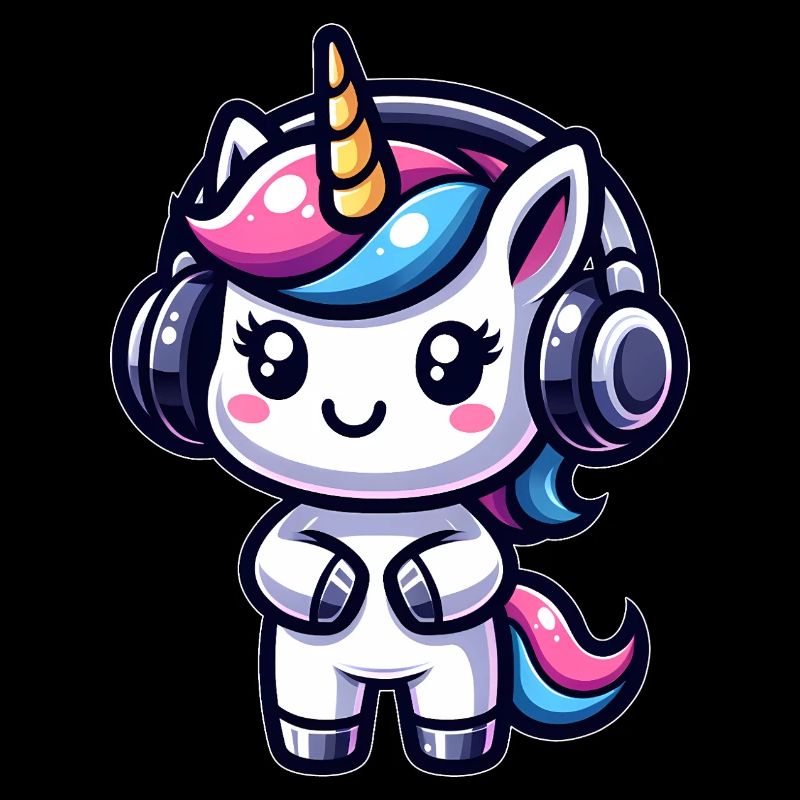 Einhorn mit Kopfhörern