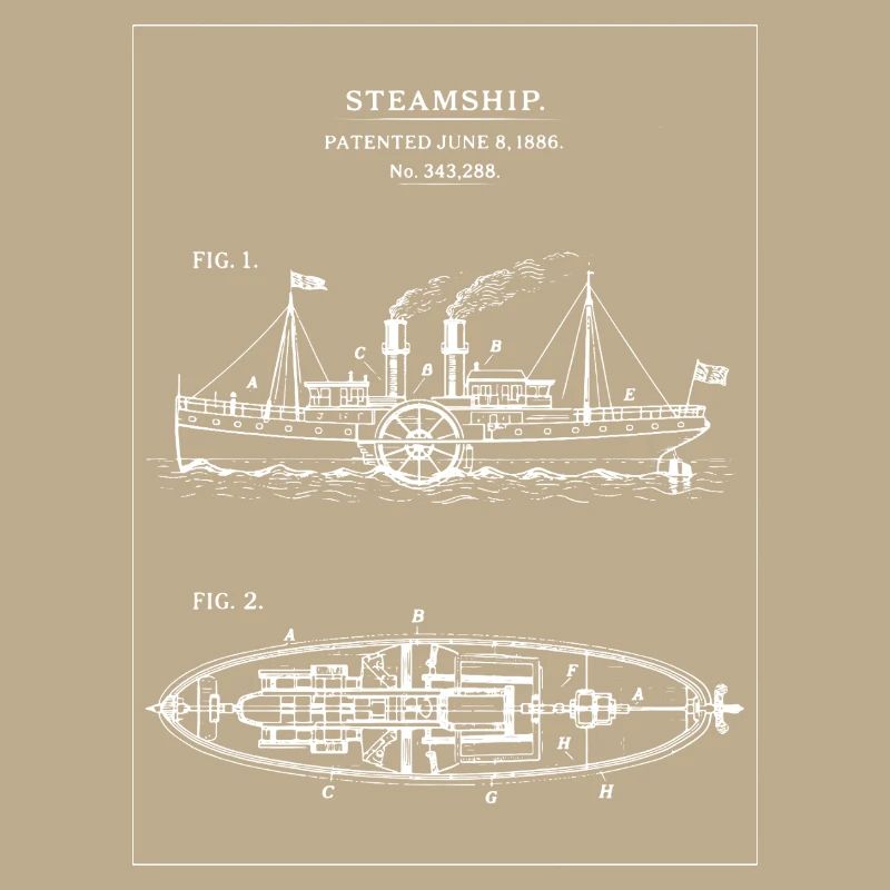 Dampfschiff Blueprint Dampfschiff
