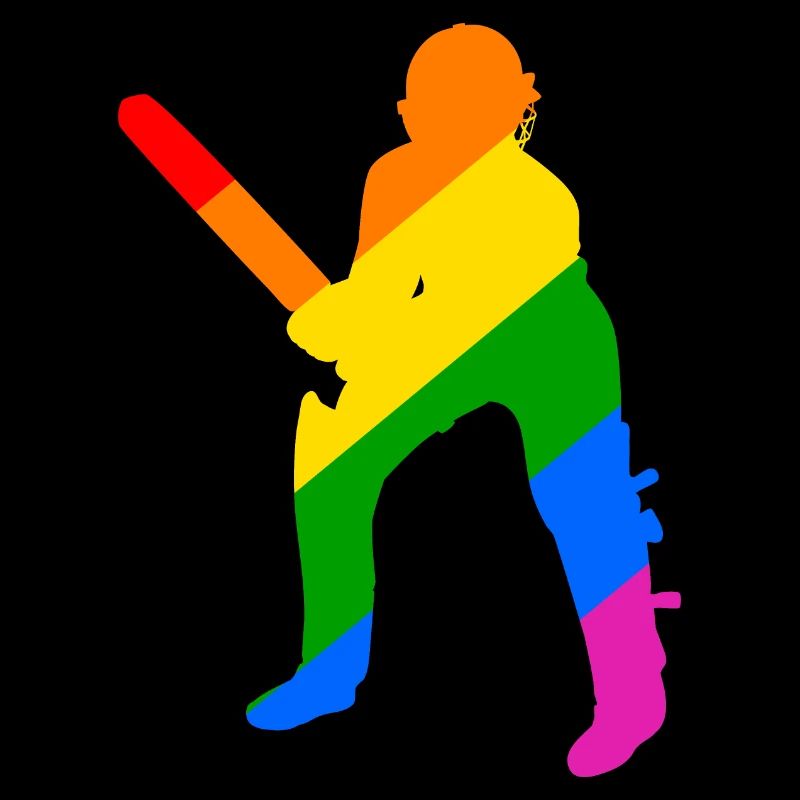 Batsman dans l’arc-en-ciel de cricket