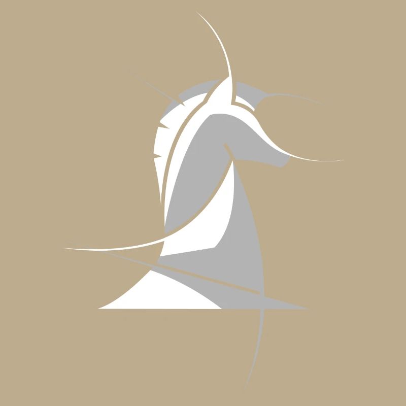 Schachpferd abstrakt – Minimal Chess Design