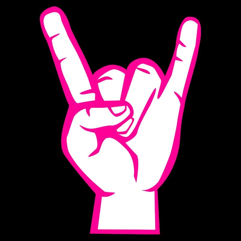Hand mit Rock- Metal -Satan Symbol Pink