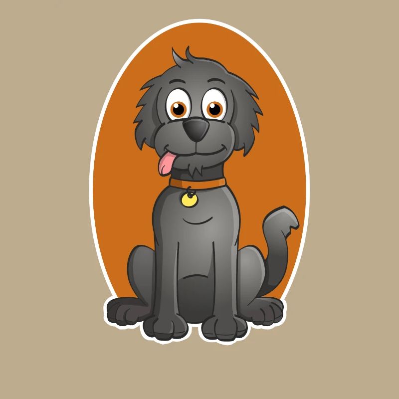 Illustration joyeuse d’un chien dans le style de dessin animé