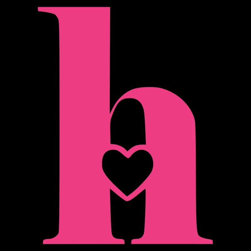 Buchstabe h Anfangsbuchstabe mit Herz