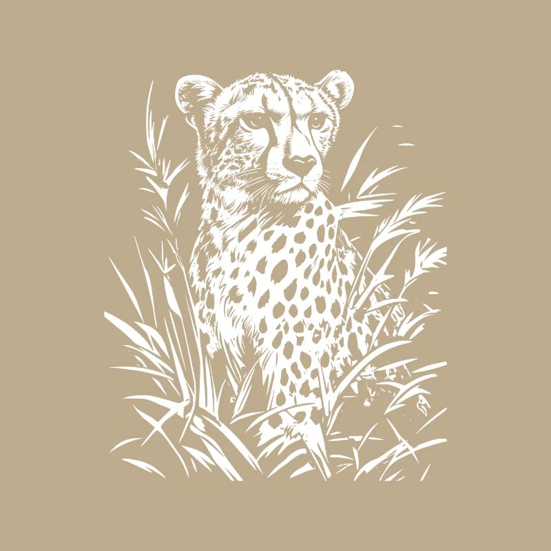 Graphique floral guépard
