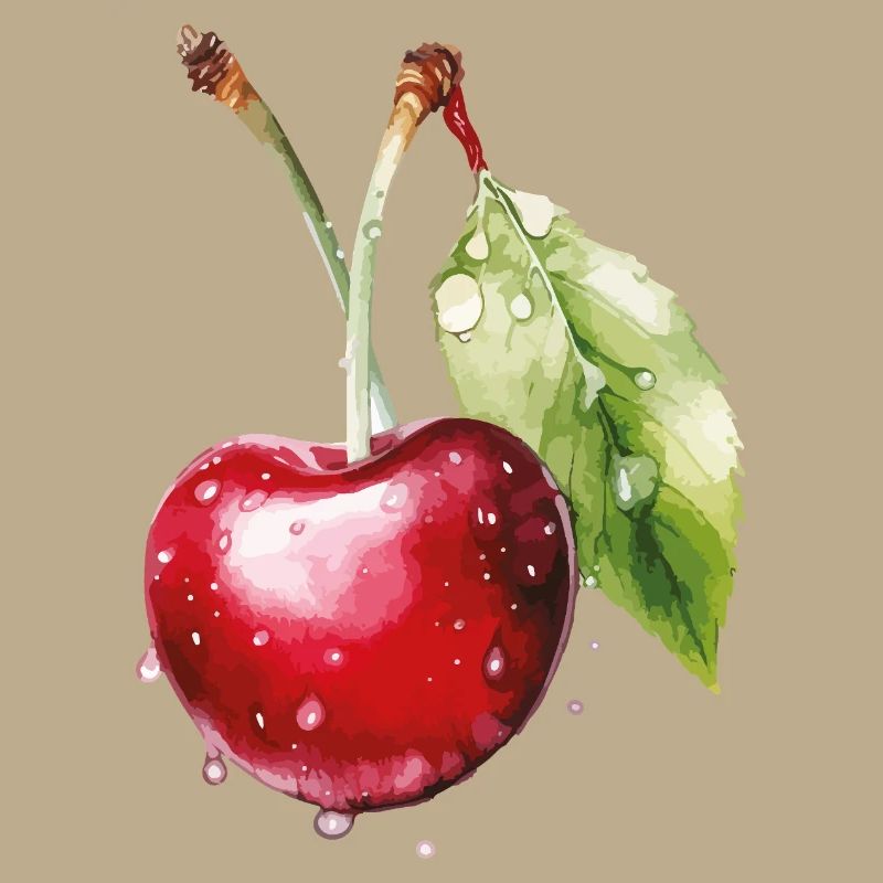 Fruchtige Kirsche mit Wassertröpfchen