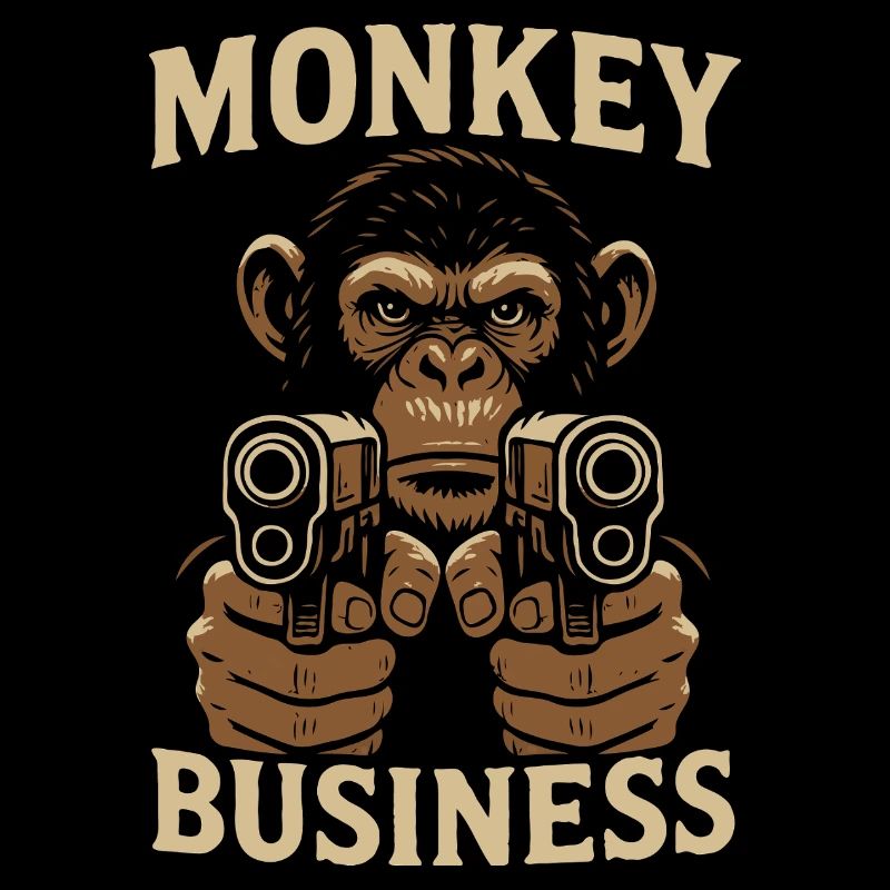 Affe mit Monkey Business Gun