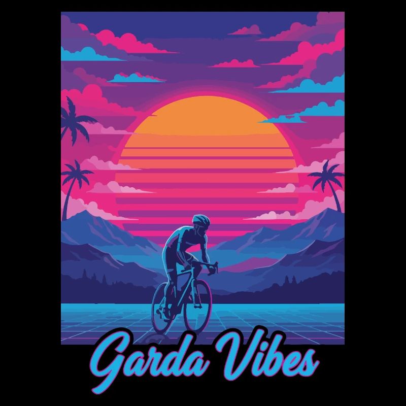 Garda Vibes 80er Vaporwave Radfahrer Neon-Kunst