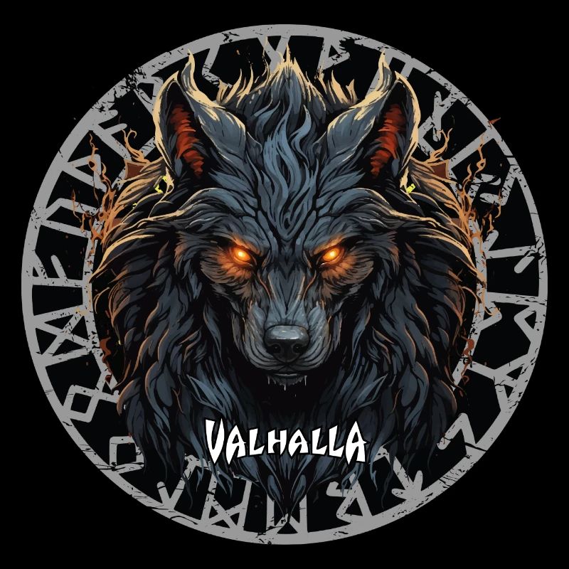 Wikinger Wolf Mit Vegvisir Kompass Vikings