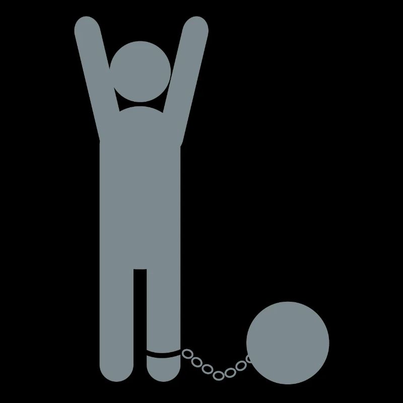 Mann in Ball und Kette