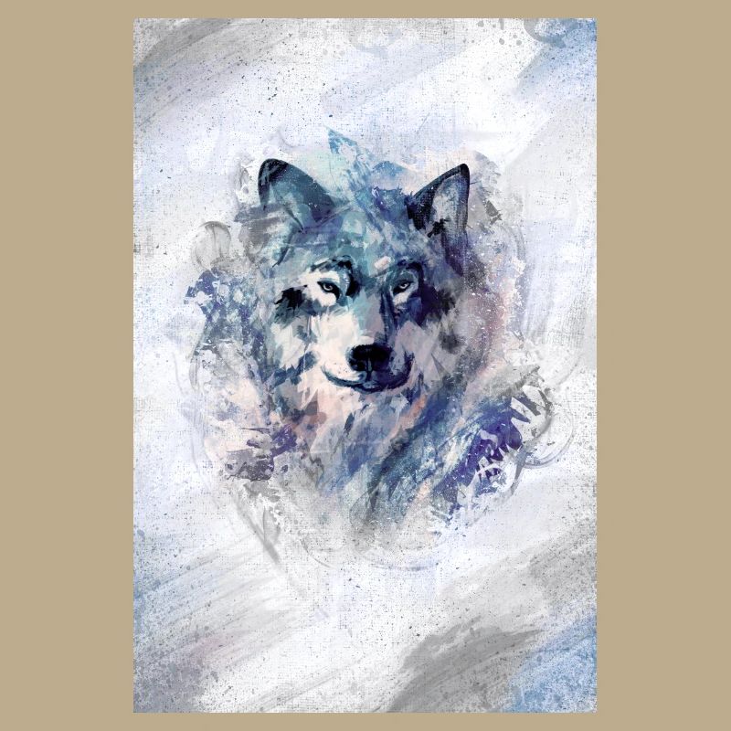 Wolf im Schneesturm grey Version