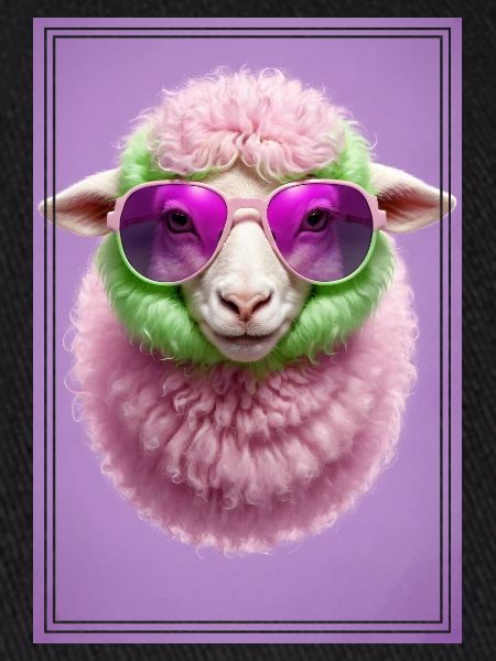Cute sheep with sunglasses