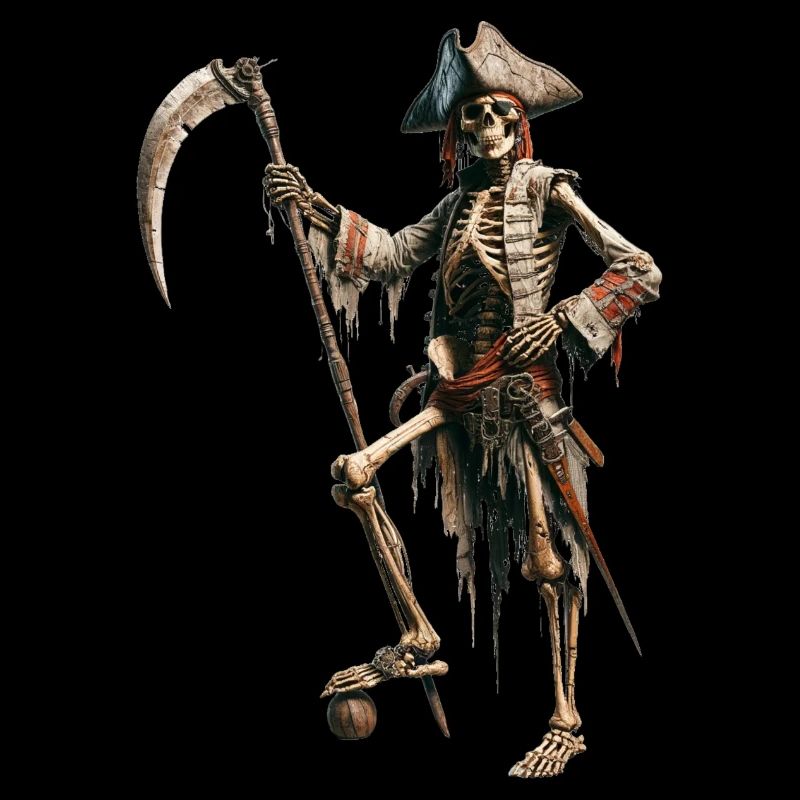 Knochenpirat mit Sense