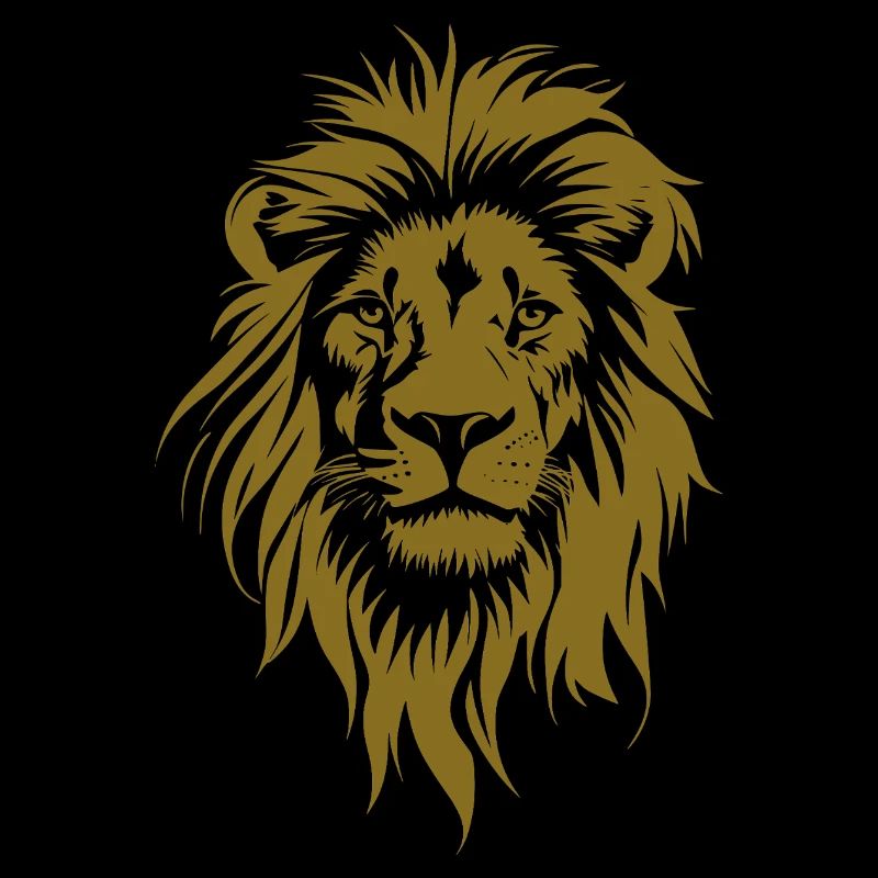 Visage de lion doré
