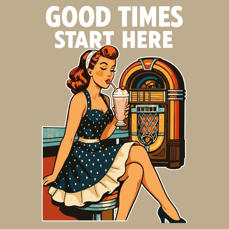 Rockabilly 50s Diner Milkshake Jukebox Retro
