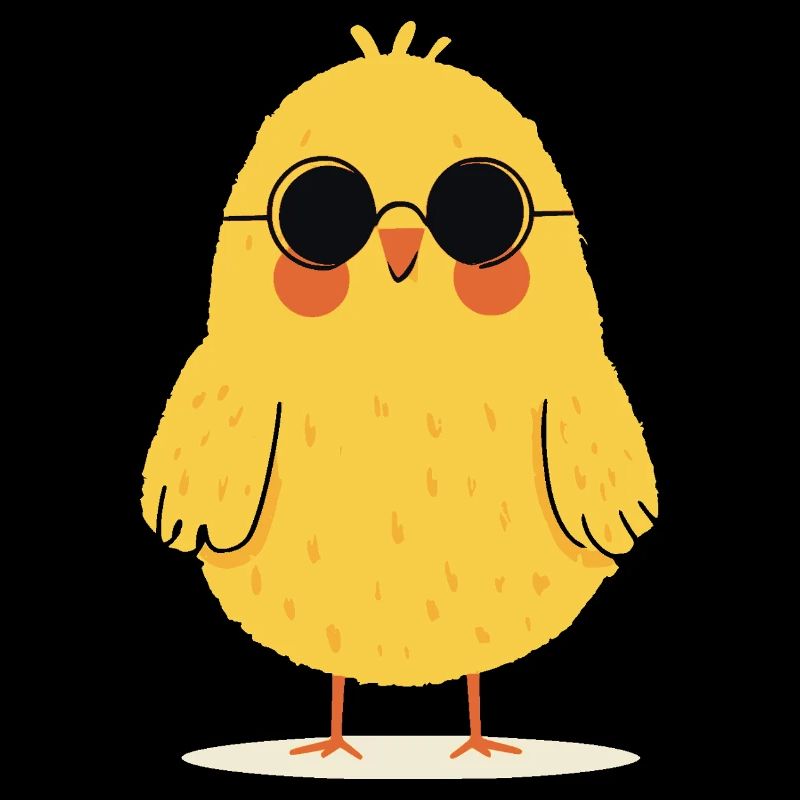 Poussin avec des lunettes de soleil